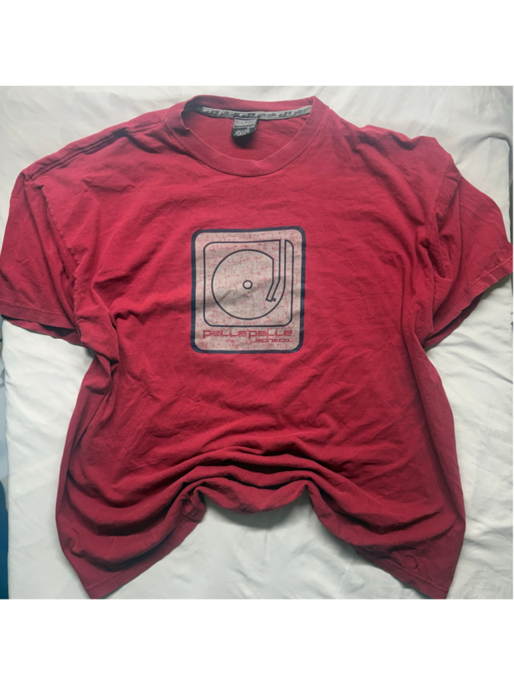 Vintage Pelle Pelle Marc Buchanan Turntable Record Graphic T-Shirt Red 3XL